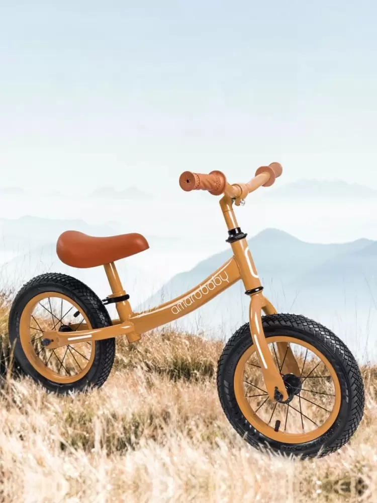 (С) Беговел двухколесный AMAROBABY ROAD RACER, коричневый