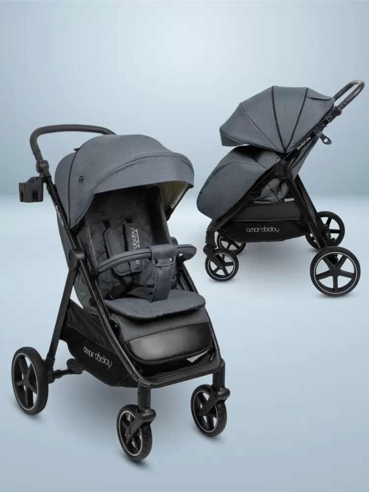 Коляска прогулочная Amarobaby, Strollin'Joy, серый