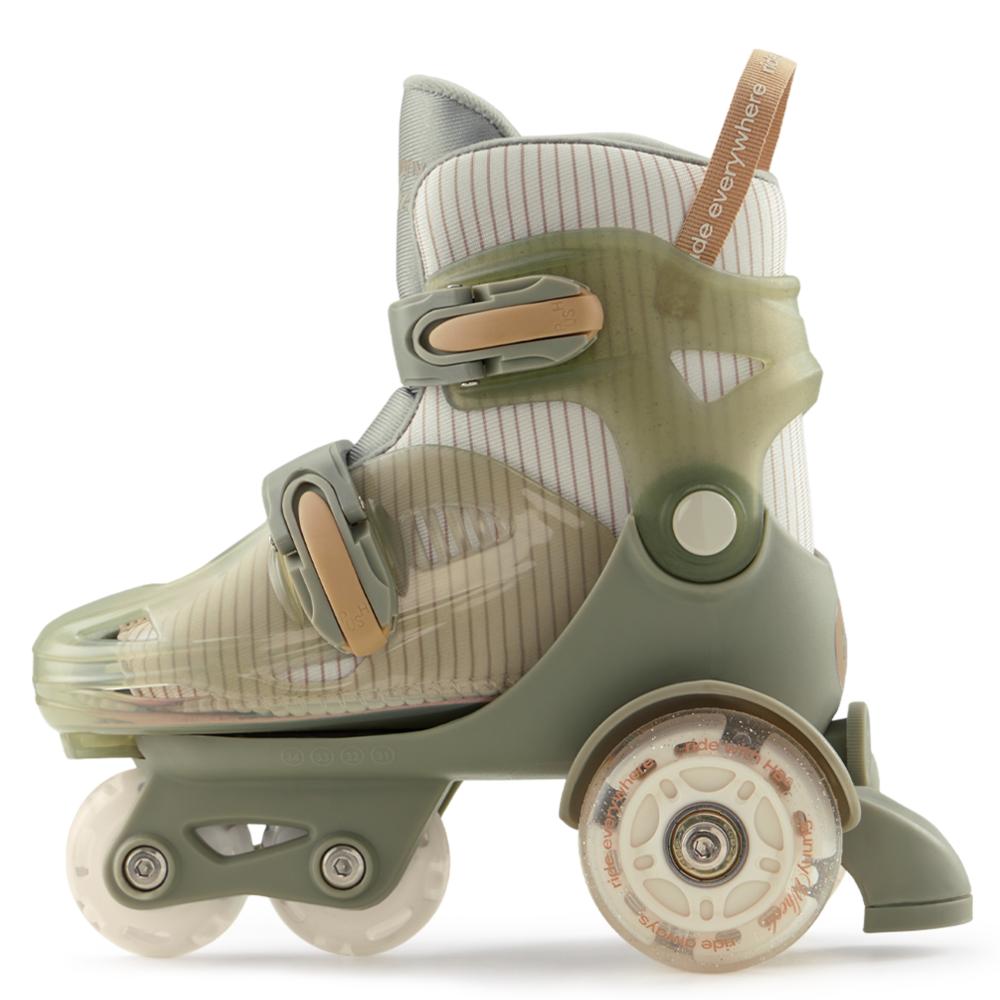 Happy Baby Раздвижные роликовые коньки детские SUNNY WHEELS, olive, M (30-33)
