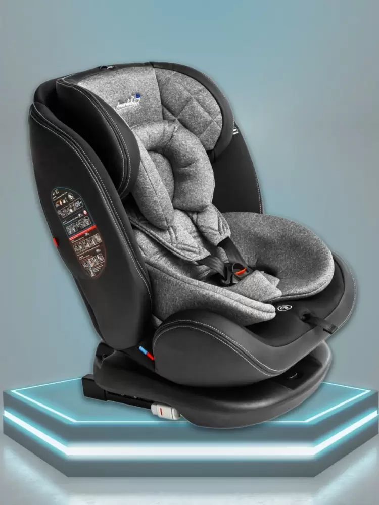 Автокресло детское AMAROBABY ST-3,Isofix класс D, группа 0+/1/2/3, (серый)