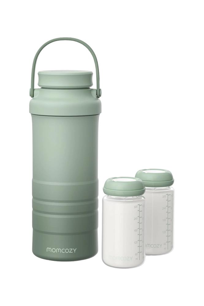 Momcozy Портативный термоконтейнер для бутылочек, цвет зеленый 