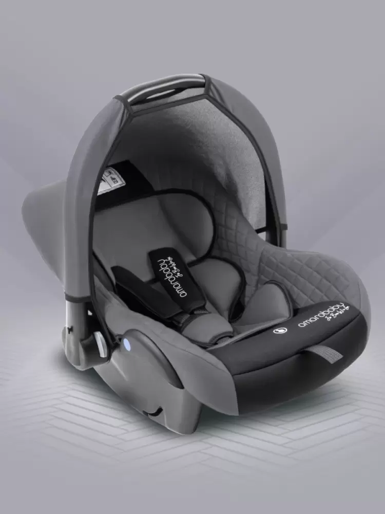 Автокресло детское AMAROBABY Baby comfort, группа 0+, (серый/чёрный)