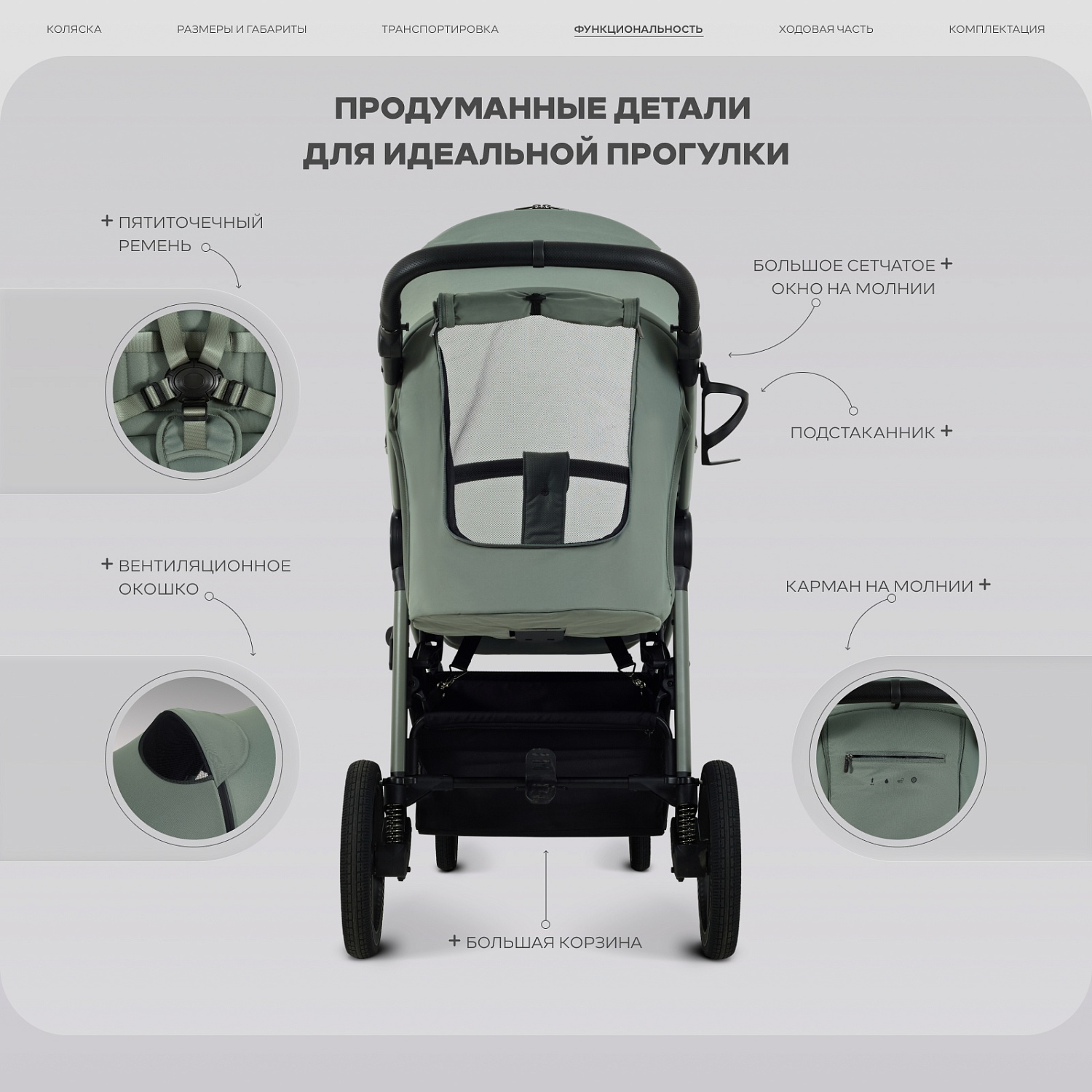 Коляска детская RANT "CASPIA soft" RA100 Forest Green (2026)
