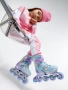 Ролики Amarobaby Rainbow раздвижные со светящимися колесами,мятный , размер 30-33