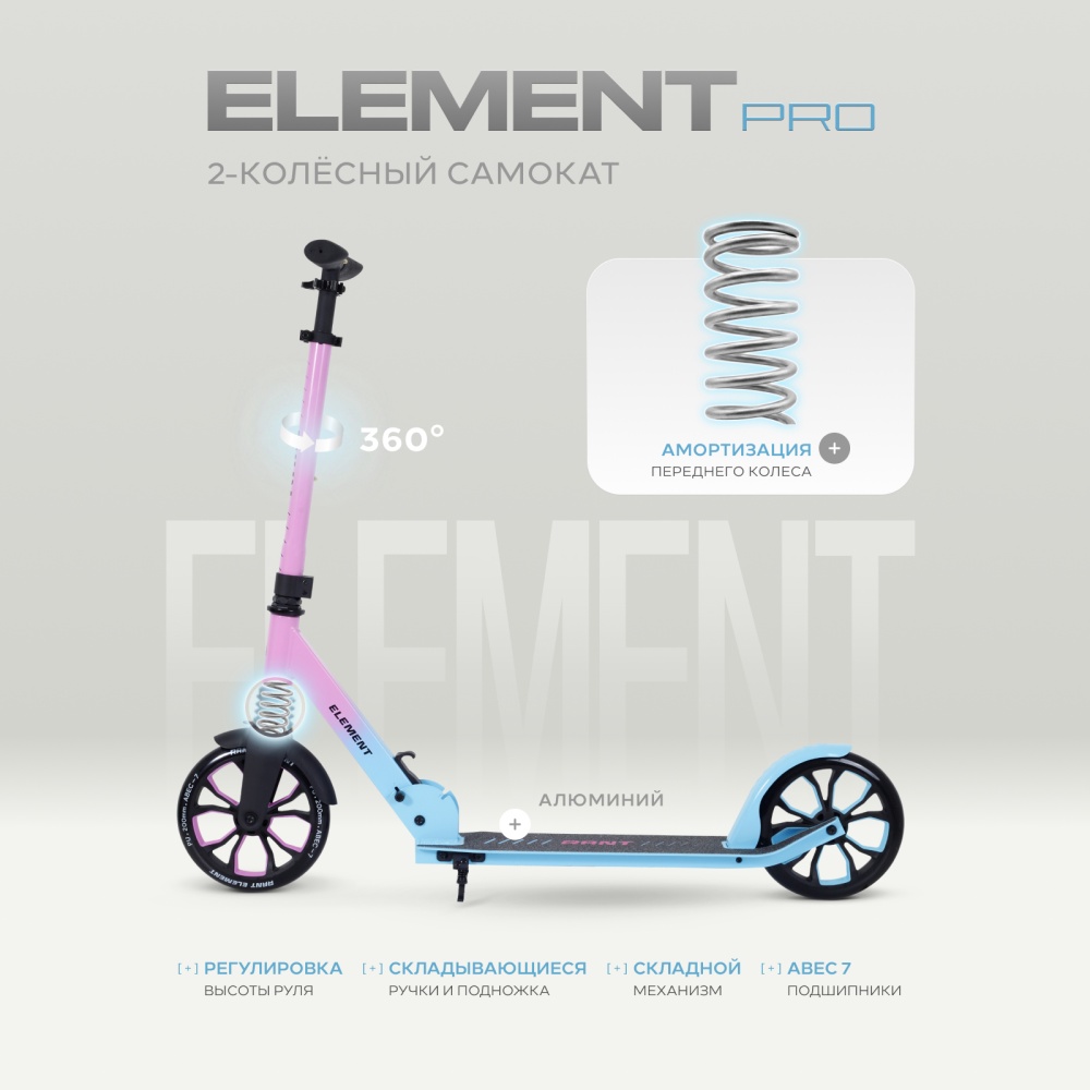 Самокат 2-х колесный RANT "Element PRO" Blue Pink