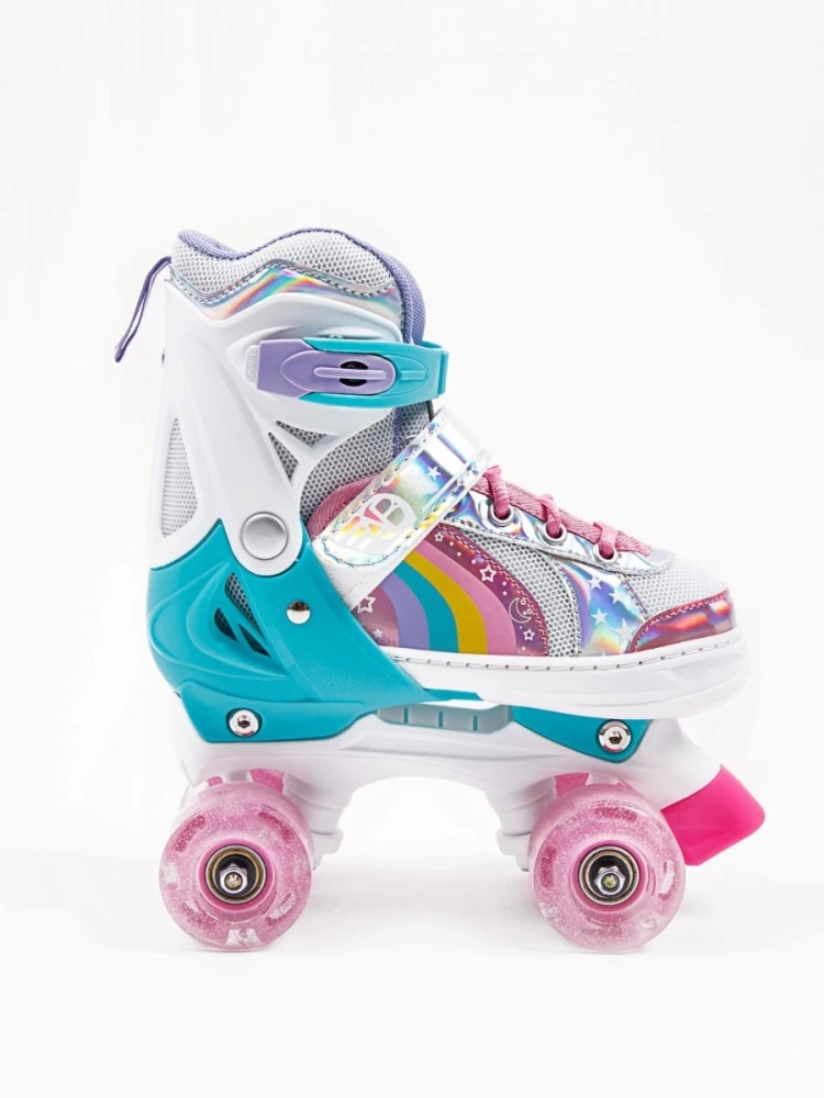 Ролики Amarobaby Disco раздвижные со светящимися колесами, розовые, размер 34-37