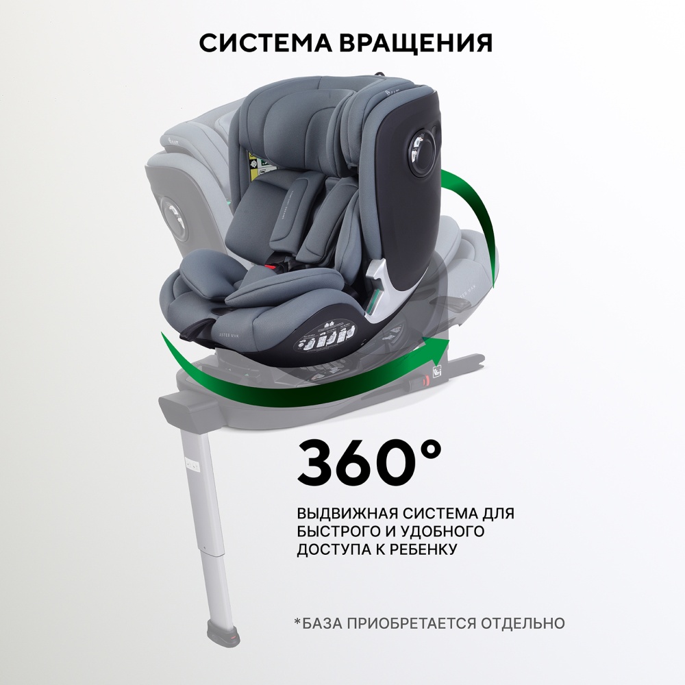 Автокресло RANT AY969 "ASTER MAX" Graphite (40-125см) (без базы)