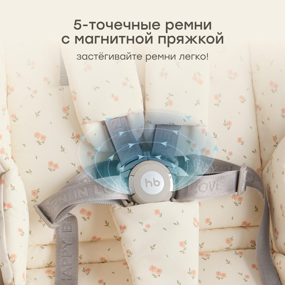 Happy Baby Коляска прогулочная LUNA 360, beige (flowers) nova