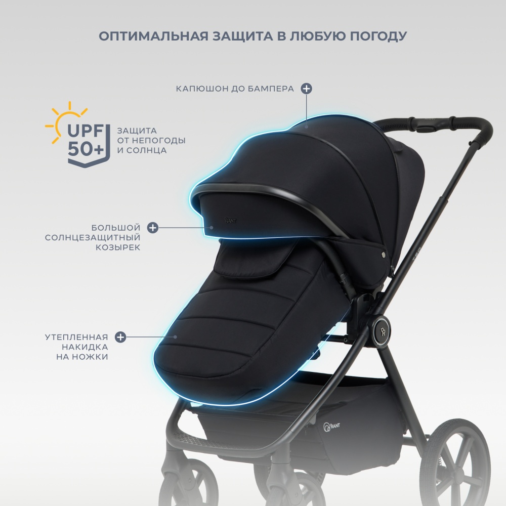 Коляска детская RANT "TEO soft" (2в1) RA121 Black