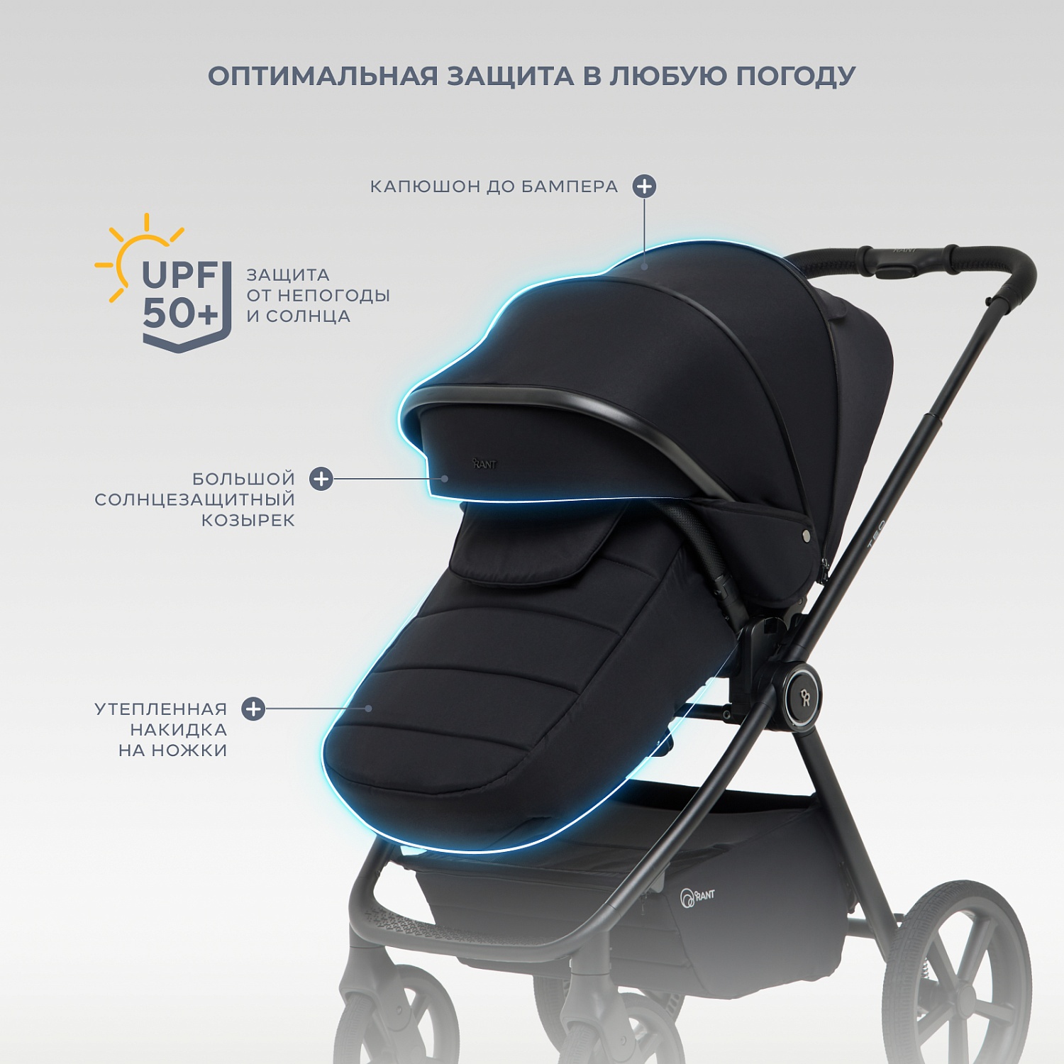 Коляска детская RANT "TEO soft" (2в1) RA121 Black