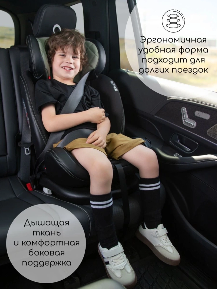 Автокресло детское AMAROBABY ST-3,Isofix класс D, группа 0+/1/2/3, (черный)