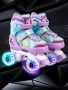 Ролики Amarobaby Disco раздвижные со светящимися колесами, фиолетовый, размер 26-29
