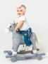 (С) Каталка-качалка Лошадка AMAROBABY (Prime), с колесами, серый, 63x35x60 см