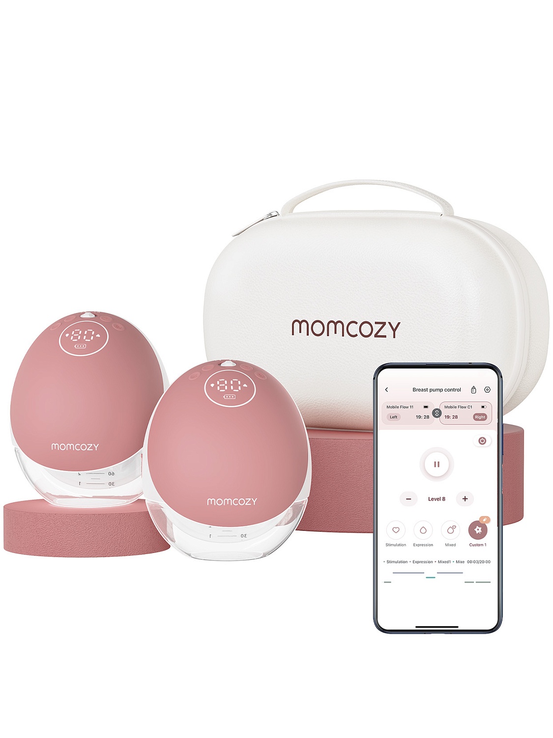 Momcozy Беспроводной портативный электрический молокоотсос BP223 (Mobile Flow, M9), 2 шт 