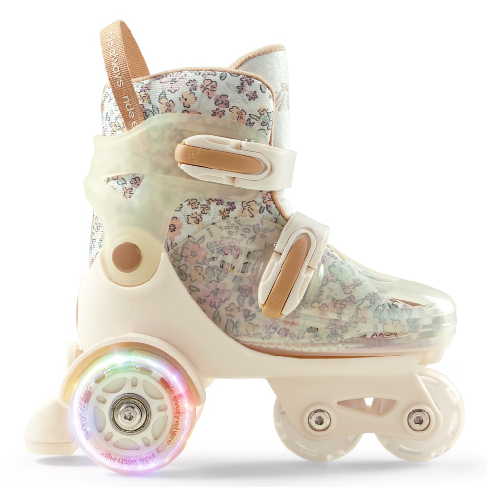 Happy Baby Раздвижные роликовые коньки детские SUNNY WHEELS, beige, M (30-33)