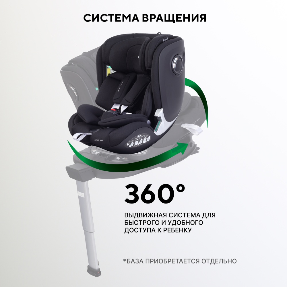Автокресло RANT AY969 "ASTER MAX" Black (40-125см) (без базы)