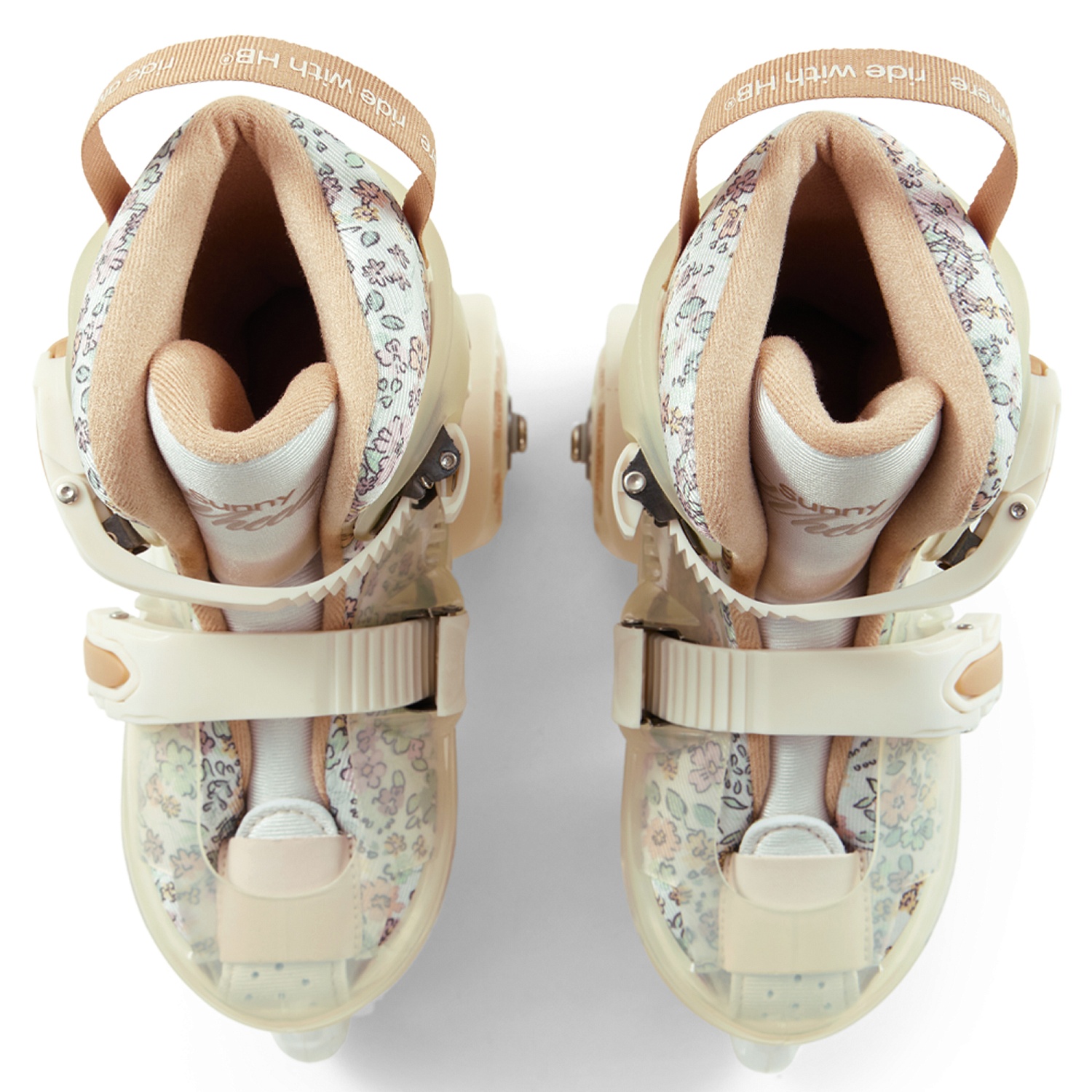 Happy Baby Раздвижные роликовые коньки детские SUNNY WHEELS, beige, M (30-33)