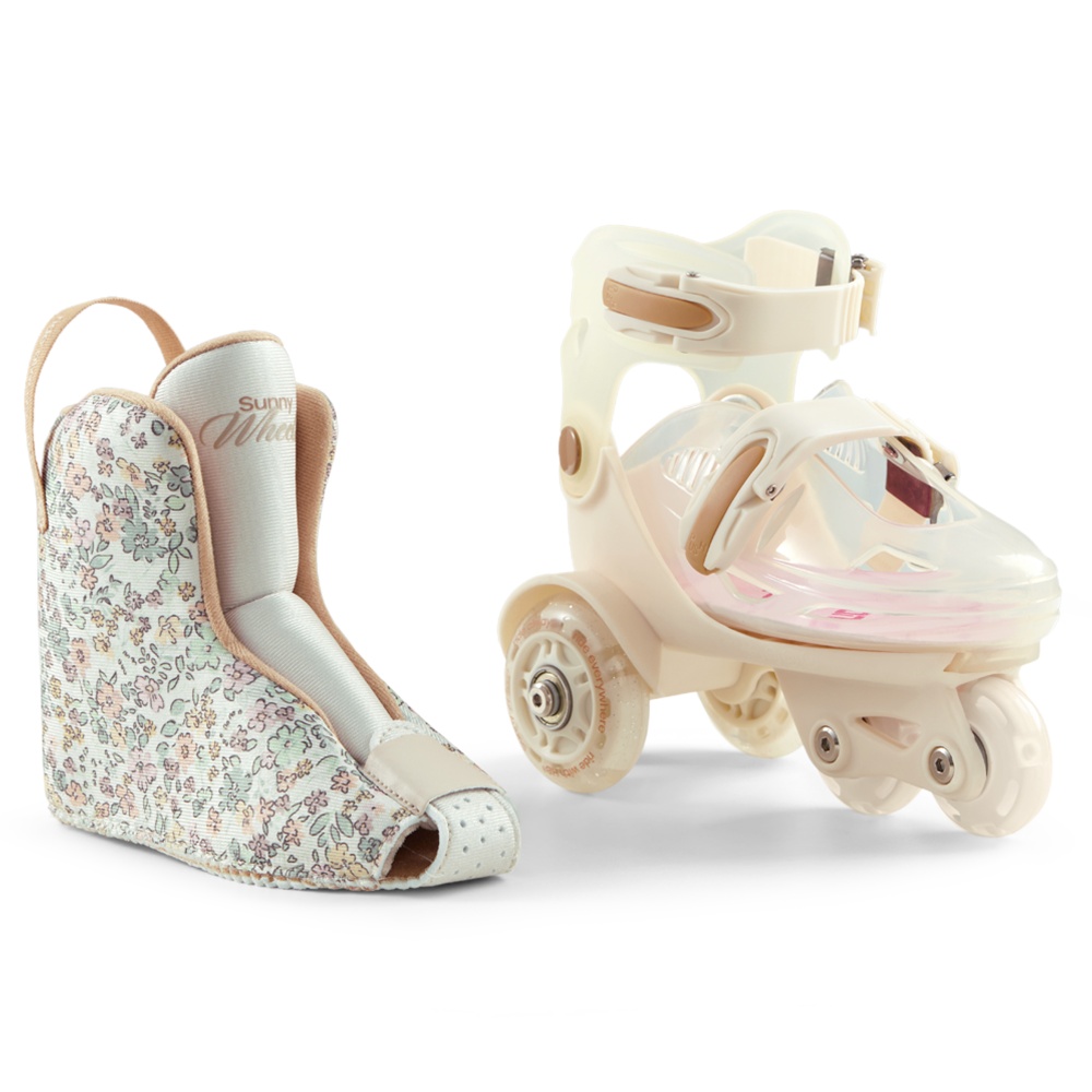 Happy Baby Раздвижные роликовые коньки детские SUNNY WHEELS, beige, M (30-33)
