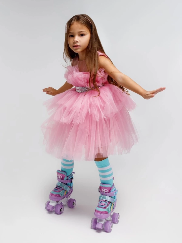 Ролики Amarobaby Disco раздвижные со светящимися колесами, фиолетовый, размер 26-29