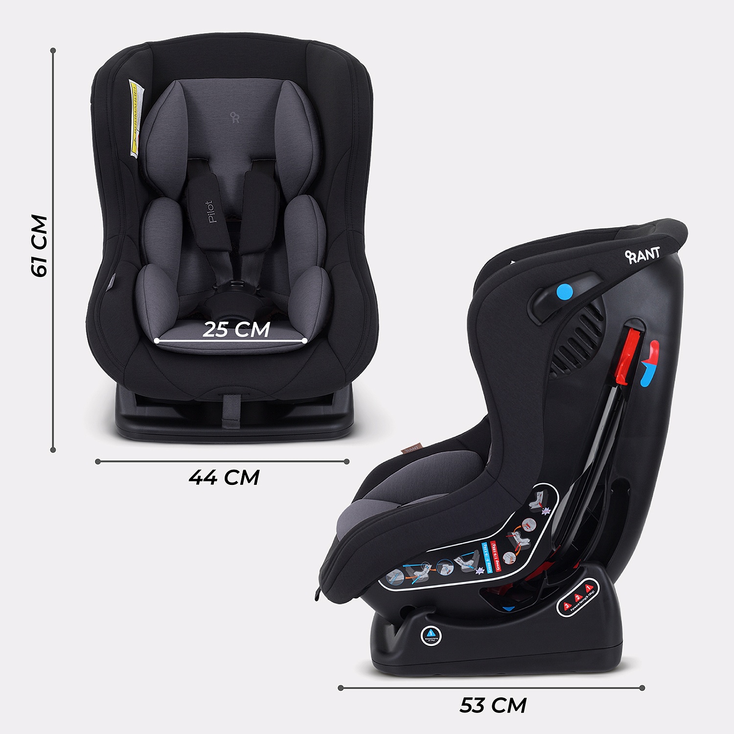 Автокресло RANT LB-777 "Pilot" (Grey) группа 0-1 (0-18 кг)