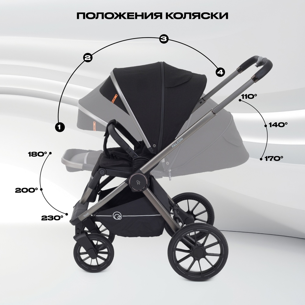 Коляска детская RANT "FALCON" (3в1) RA098 Black