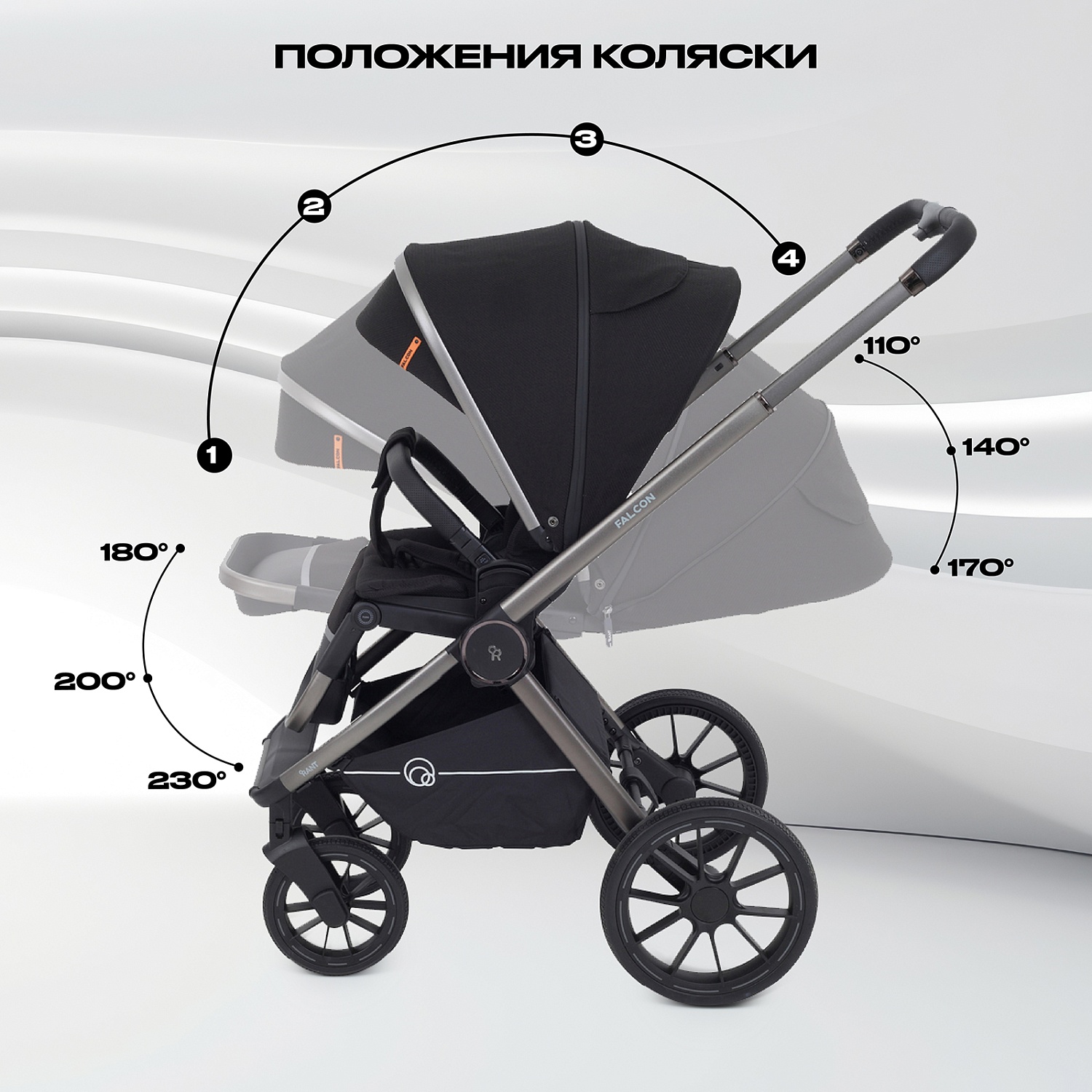 Коляска детская RANT "FALCON" (3в1) RA098 Black