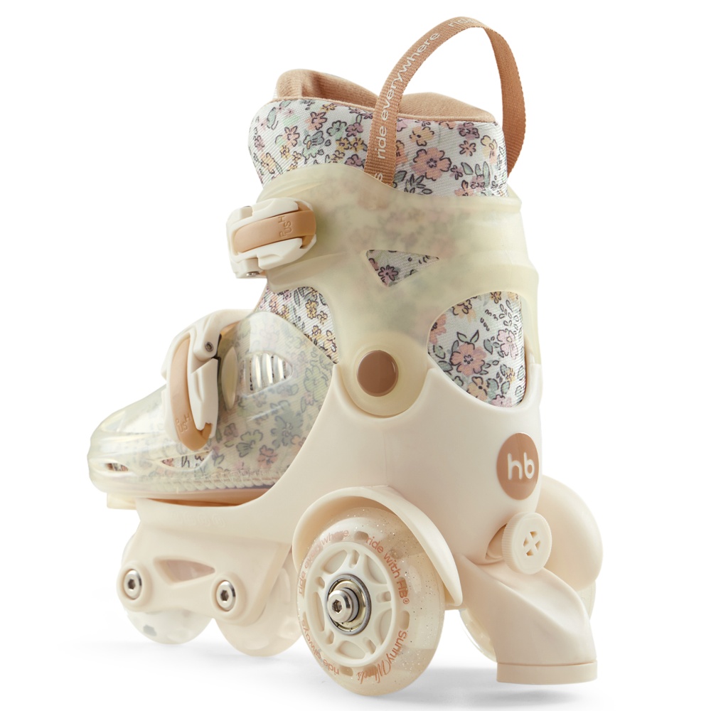 Happy Baby Раздвижные роликовые коньки детские SUNNY WHEELS, beige, M (30-33)