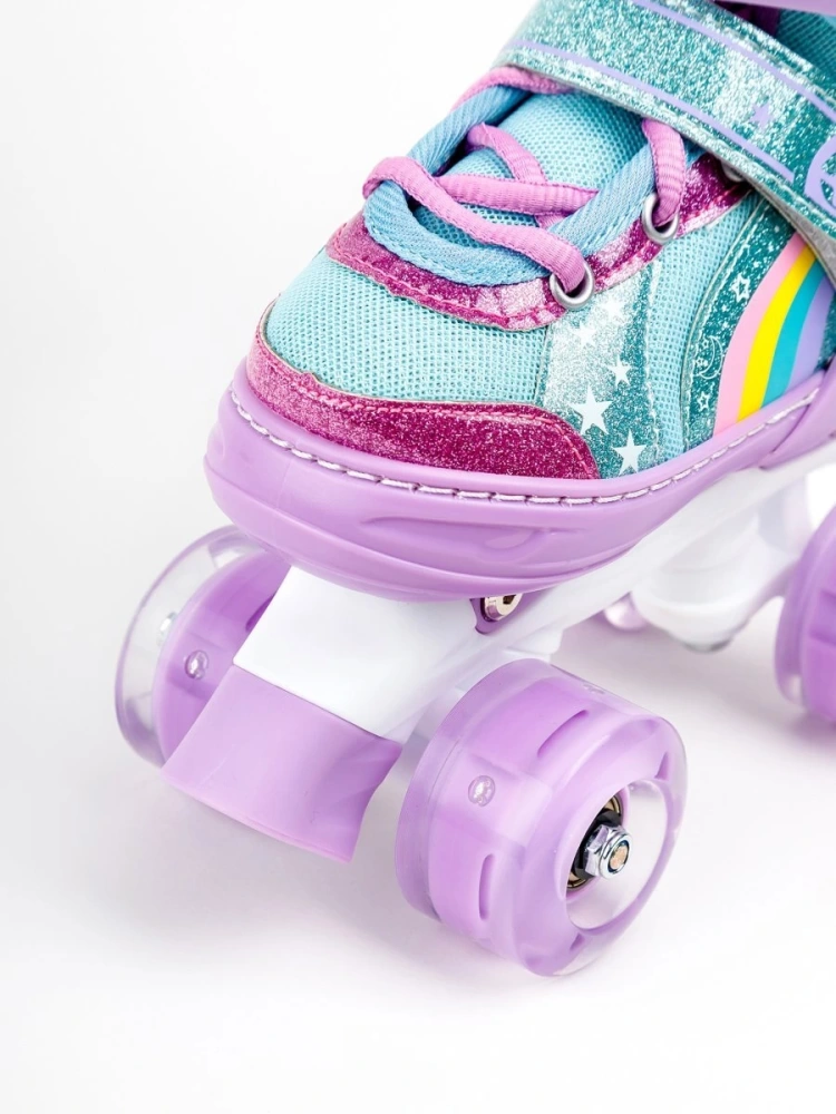 Ролики Amarobaby Disco раздвижные со светящимися колесами, фиолетовый, размер 34-37