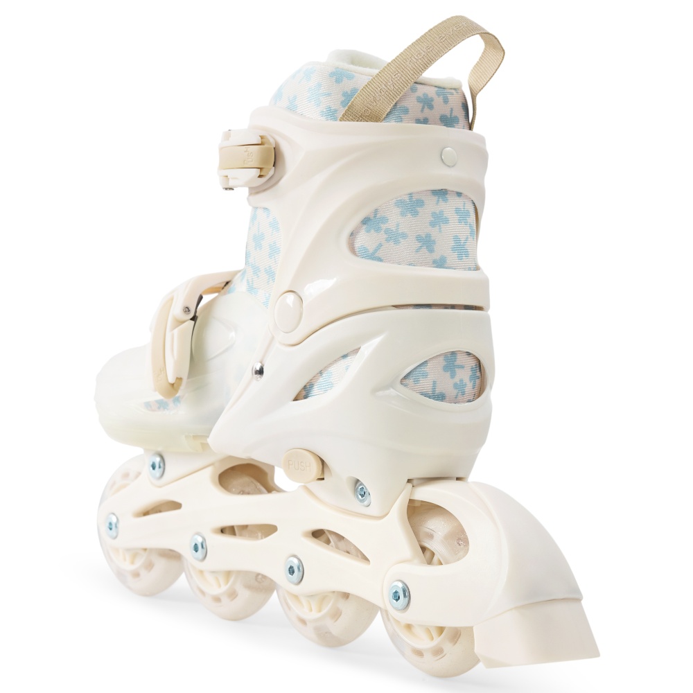Happy Baby Ролики-коньки 3в1 детские SKROLLS, blue flowers, size M