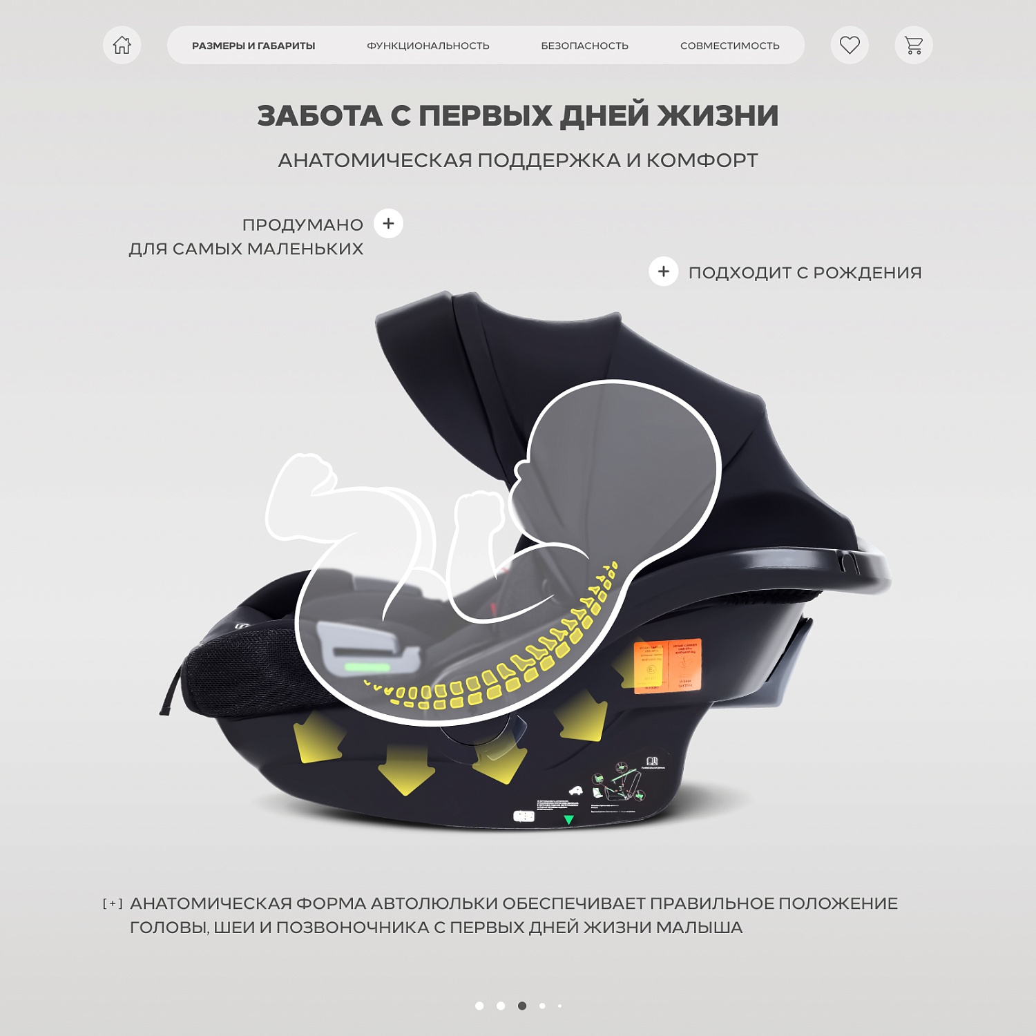 Автокресло RANT UB516 Pro КЕРРИ (CARRY) Черный (Black) (40-87см)