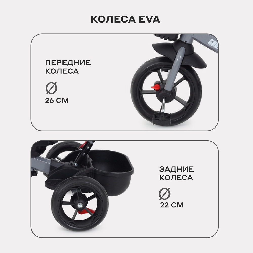 Детский трехколесный велосипед RANT basic RB250 "GHOST" (Grey)