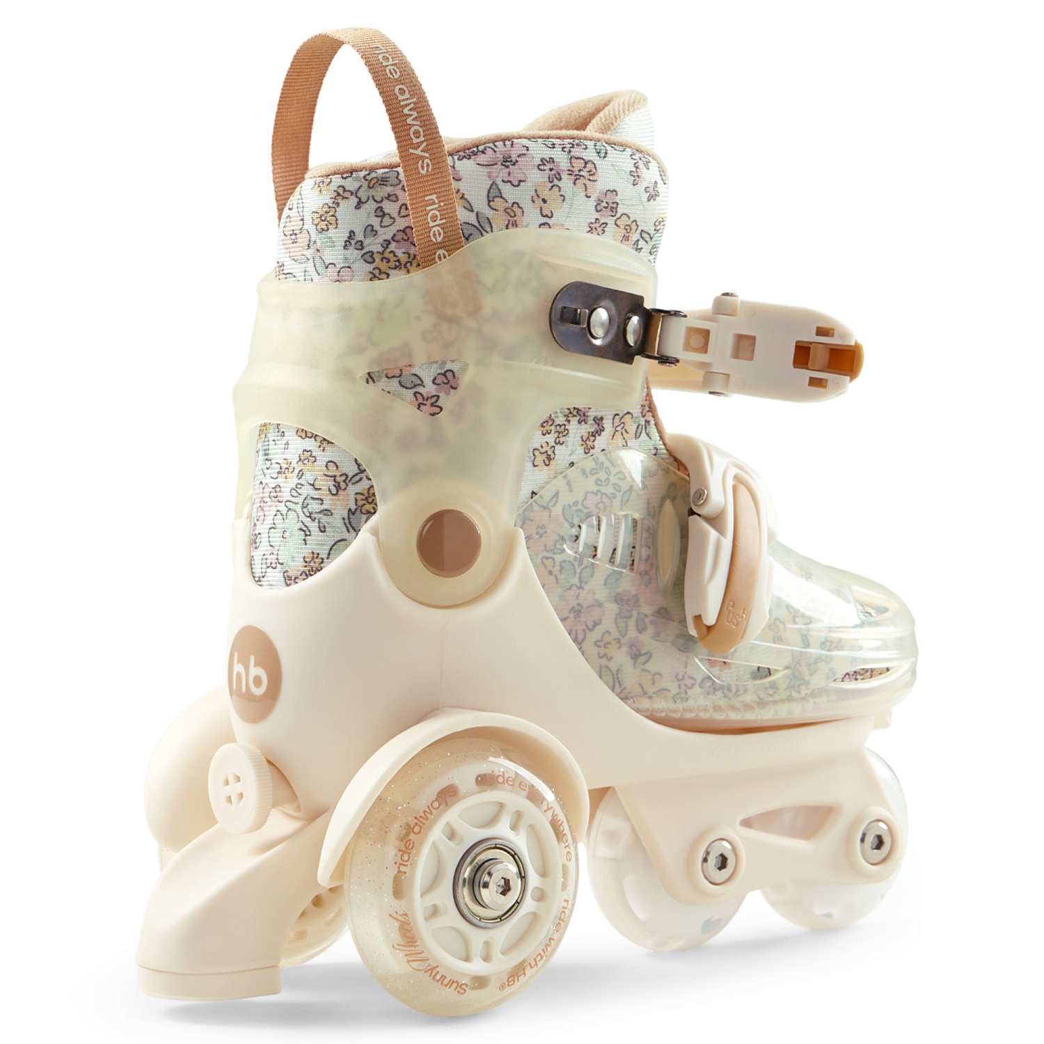 Happy Baby Раздвижные роликовые коньки детские SUNNY WHEELS, beige, M (30-33)