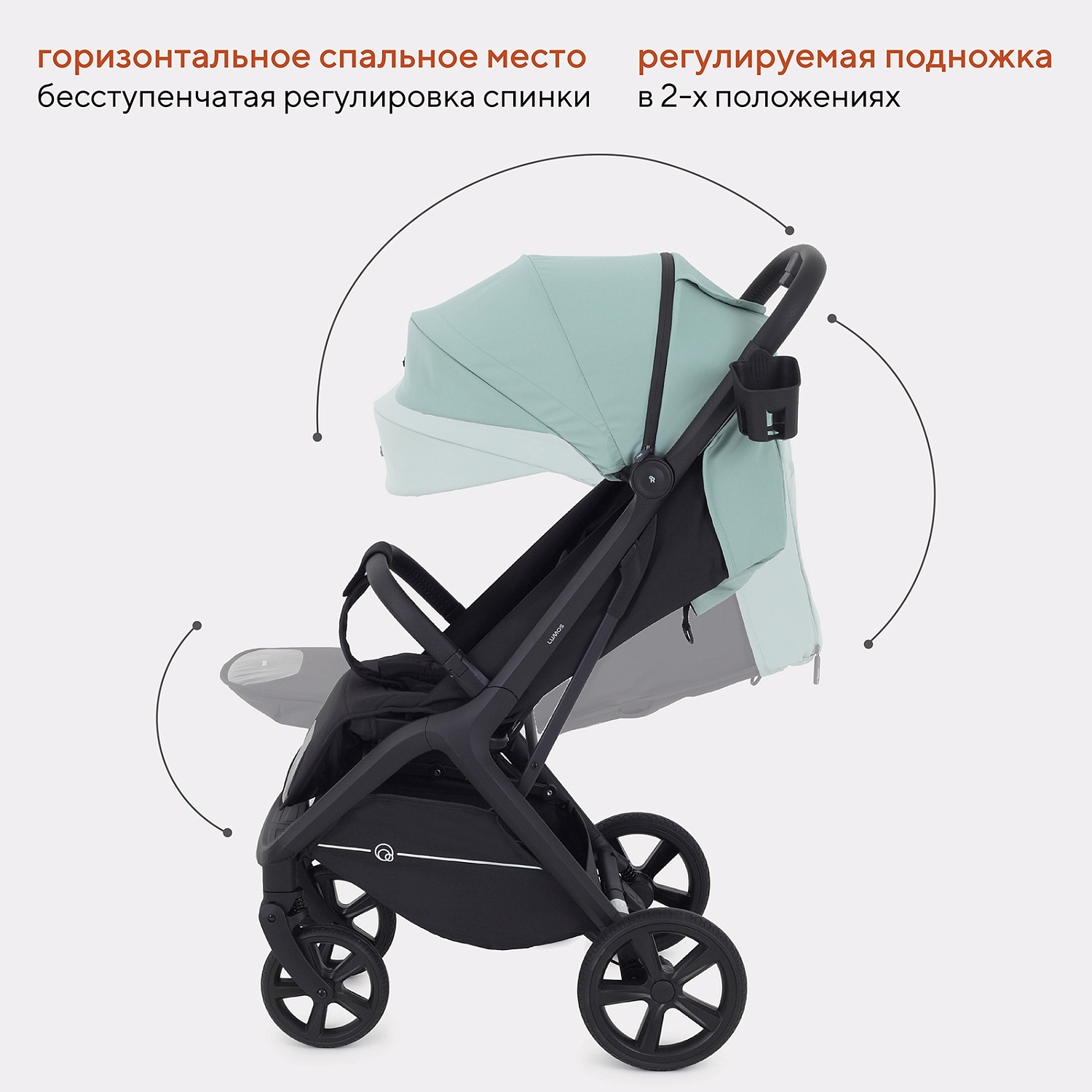 Коляска детская RANT "LUMOS" RA402 Sage Green