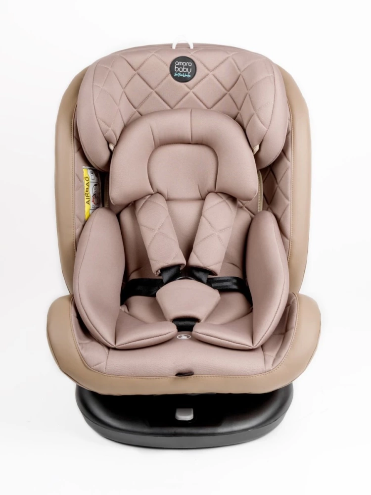 Автокресло детское AMAROBABY Brilliant ISOFIX класс D, группа 0+/1/2/3, (бежевый)
