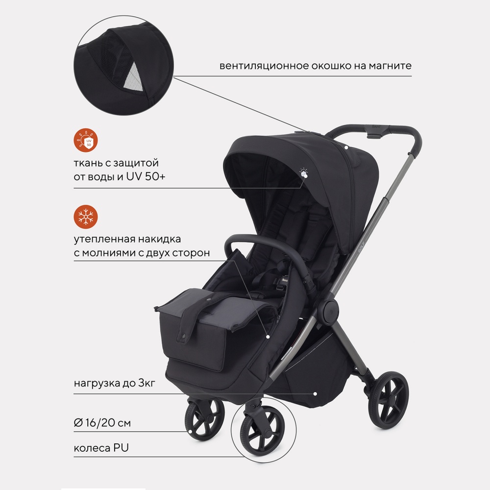 Коляска детская RANT "GOLF" RA101 Black