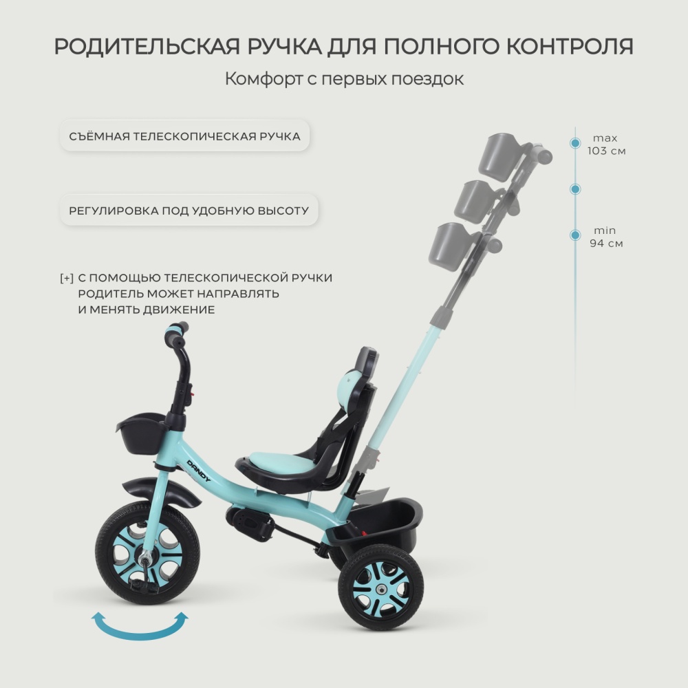 Детский трехколесный велосипед RANT basic RB252 "DANDY" (Mint)