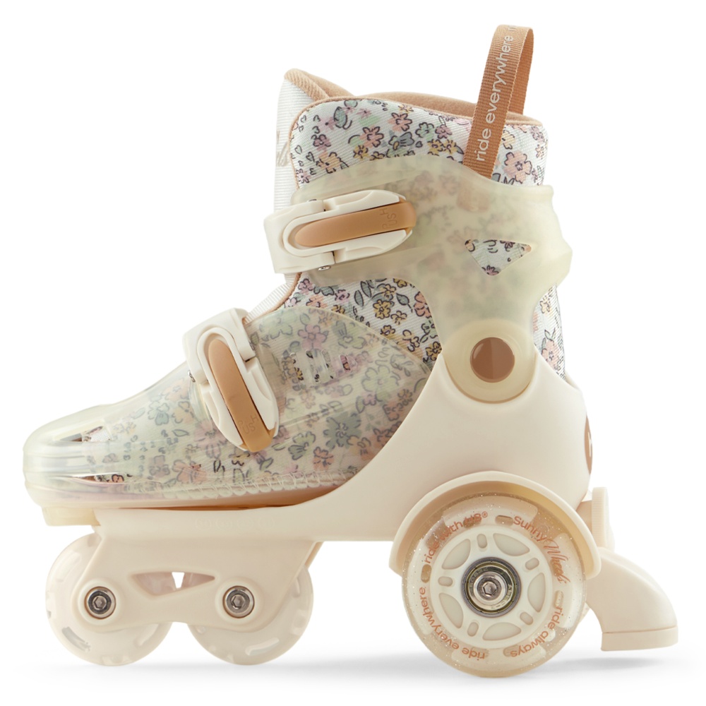 Happy Baby Раздвижные роликовые коньки детские SUNNY WHEELS, beige, M (30-33)
