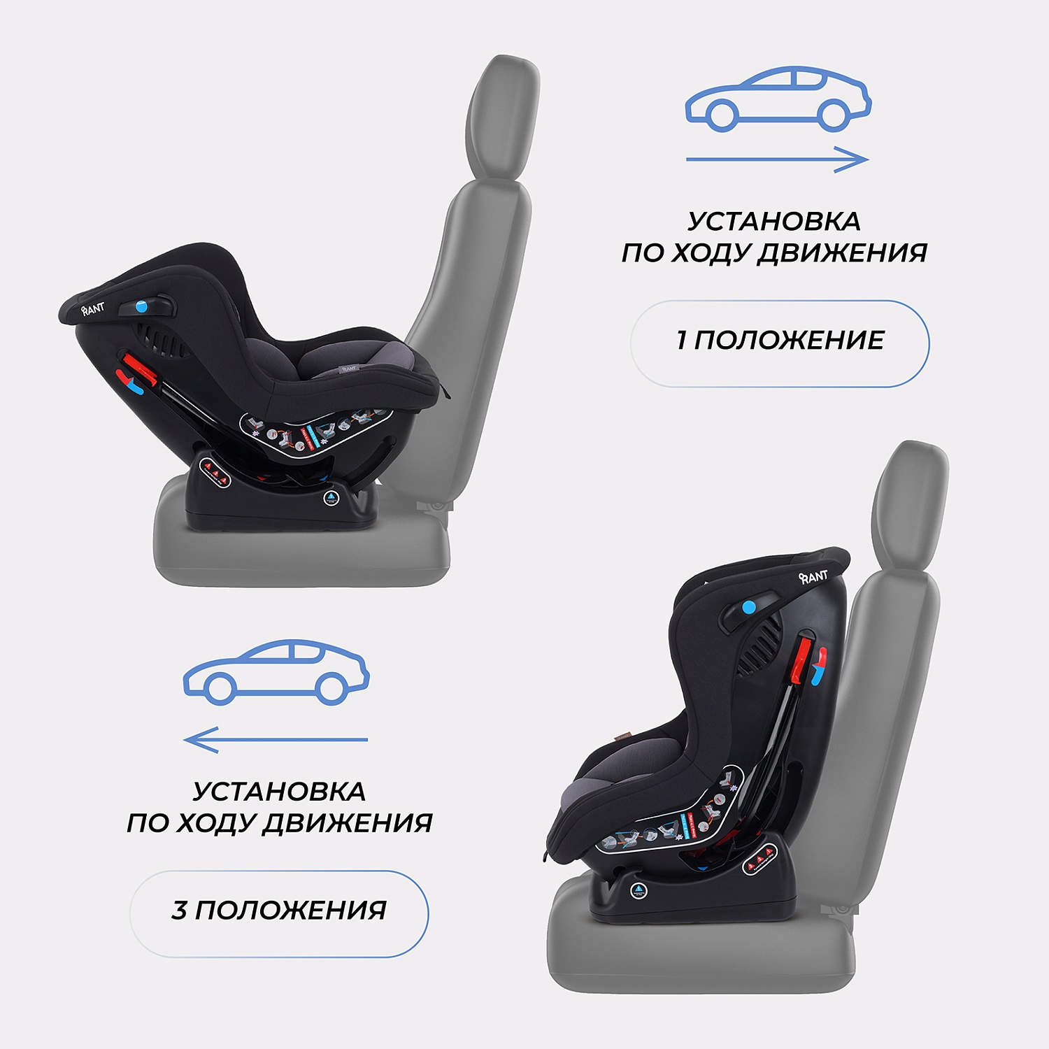 Автокресло RANT LB-777 "Pilot" (Grey) группа 0-1 (0-18 кг)
