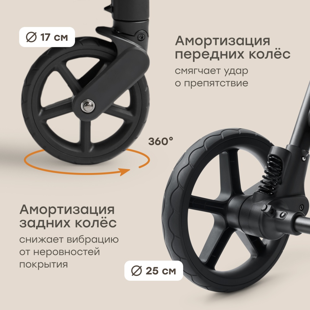 Happy Baby Коляска прогулочная SENSA, grey brown nova