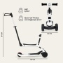 Самокат трехколесный RB100 "Rider" Plus со светящимися колесами (White)