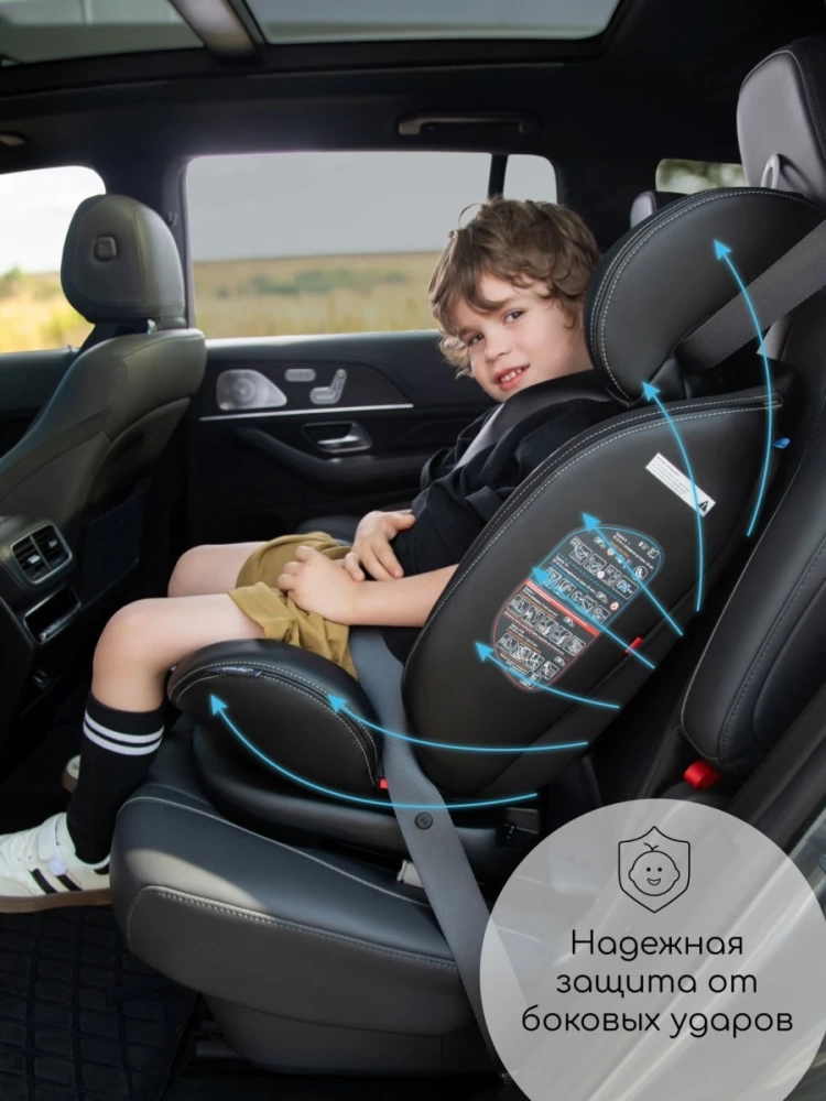 Автокресло детское AMAROBABY ST-3,Isofix класс D, группа 0+/1/2/3, (серый)