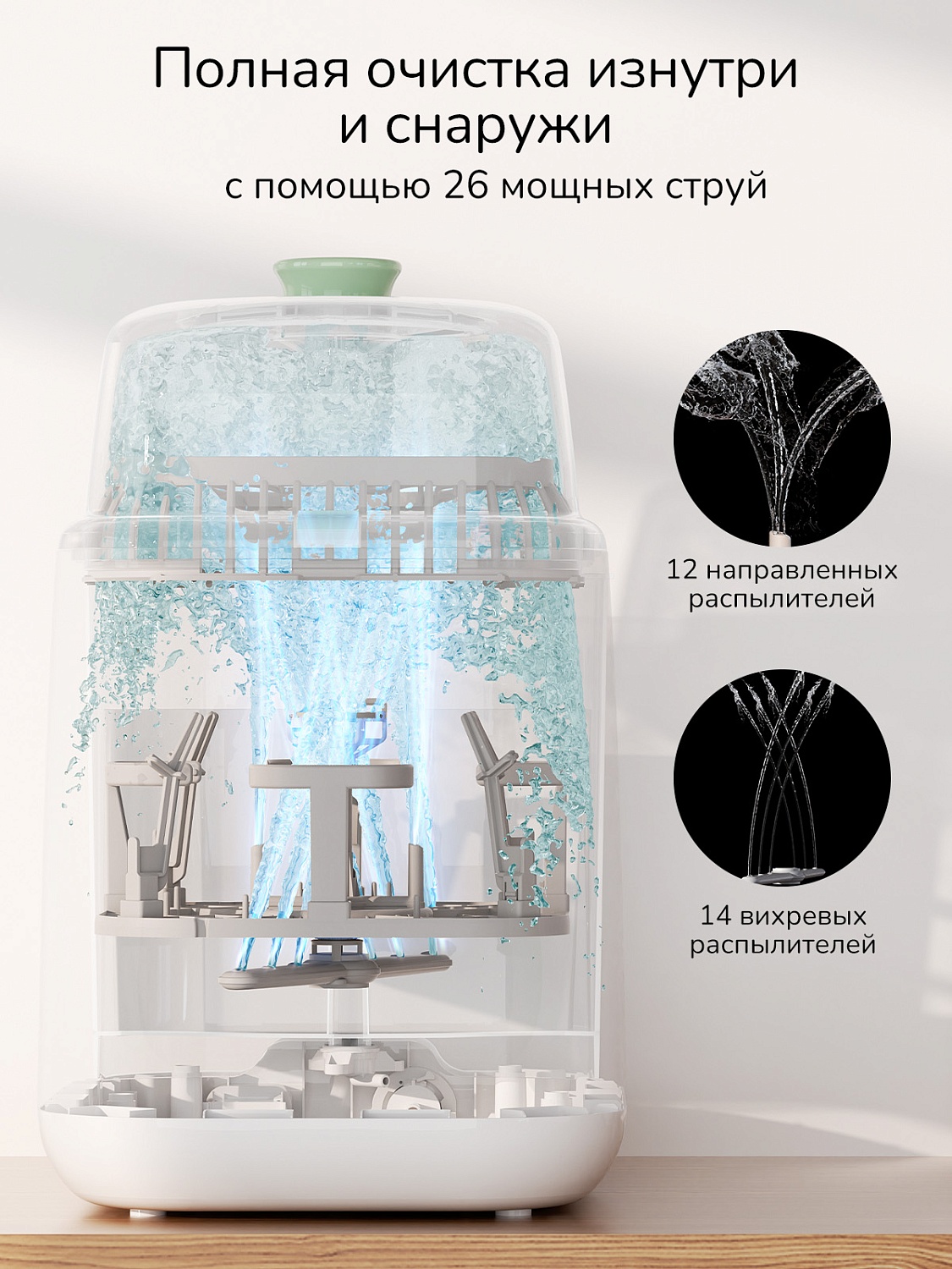 Momcozy Автоматическая мойка и стерилизатор детских бутылочек BS03 KleanPal Pro, цвет белый 