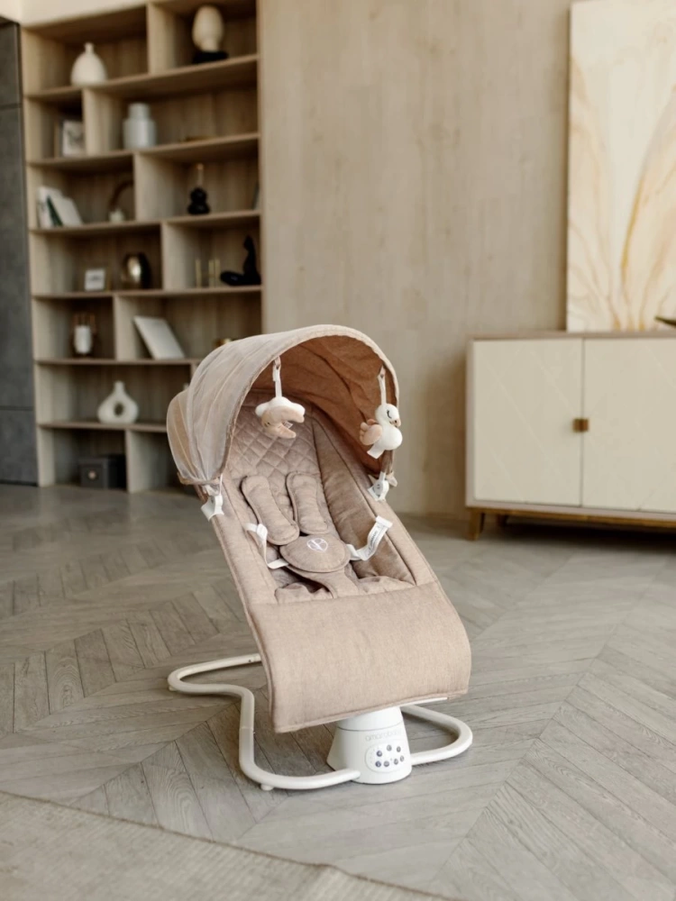 Качели электронные детские AMAROBABY HAPPY SWING, бежевый
