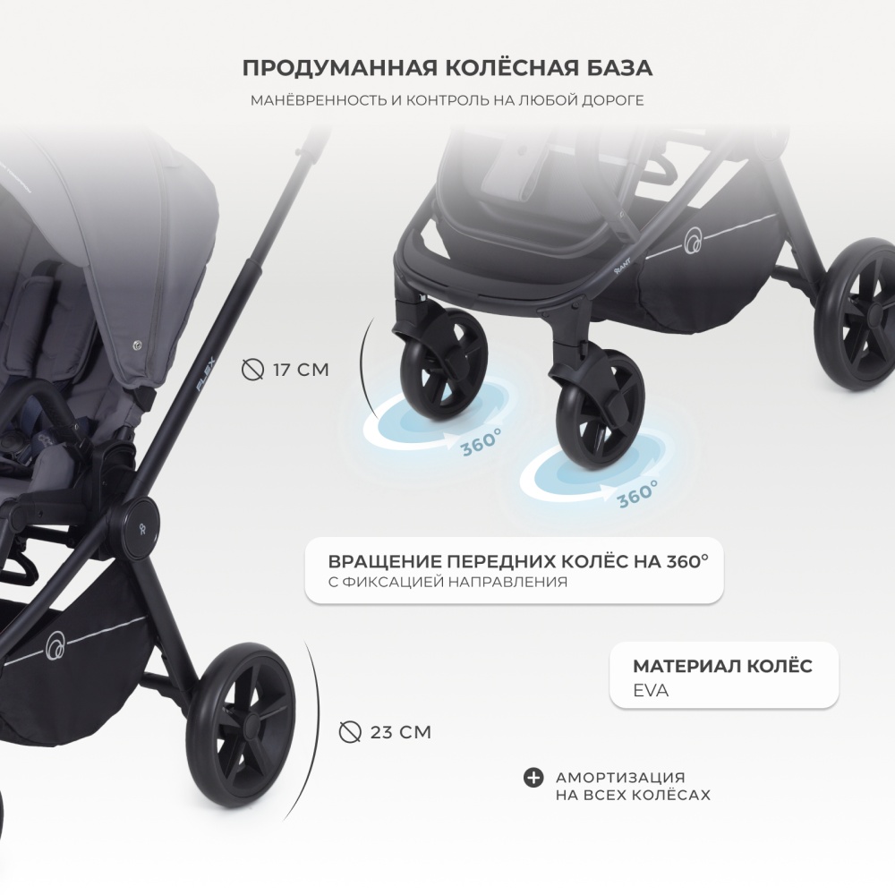 Коляска детская RANT "FLEX" RA078 Graphite