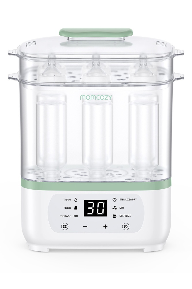 Momcozy Электрический паровой стерилизатор детских бутылочек 8 в 1 BS02, белый 