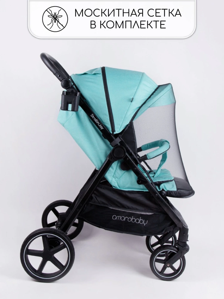 Коляска прогулочная Amarobaby, Strollin'Joy, бирюзовый
