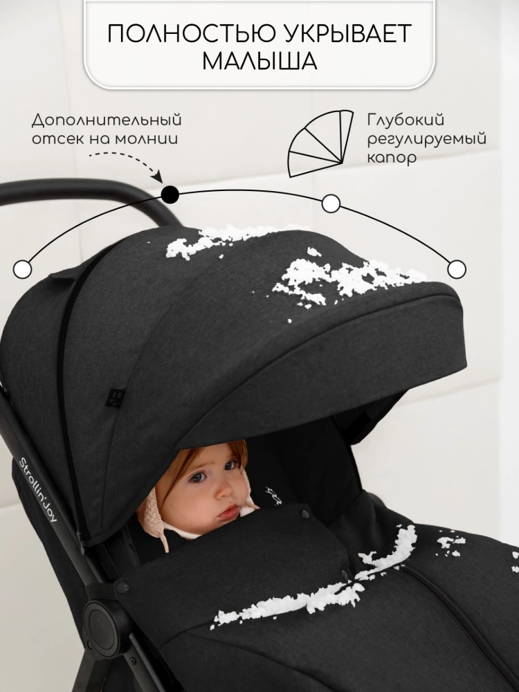 Коляска прогулочная Amarobaby, Strollin'Joy, чёрный