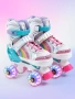 Ролики Amarobaby Disco раздвижные со светящимися колесами, розовые, размер 34-37