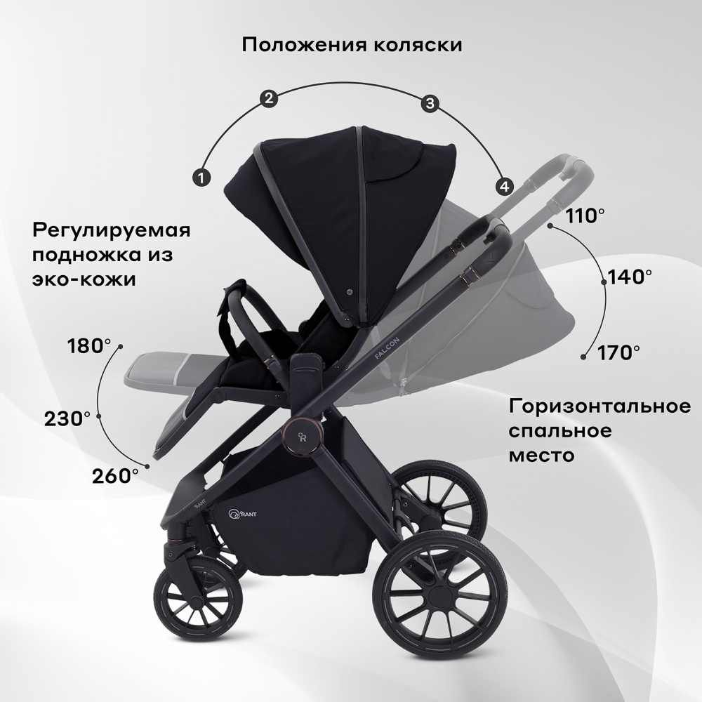 Коляска детская RANT "FALCON NEO" (2в1) RA108 Black