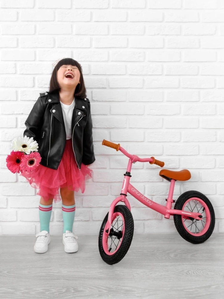(С) Беговел двухколесный AMAROBABY ROAD RACER, розовый